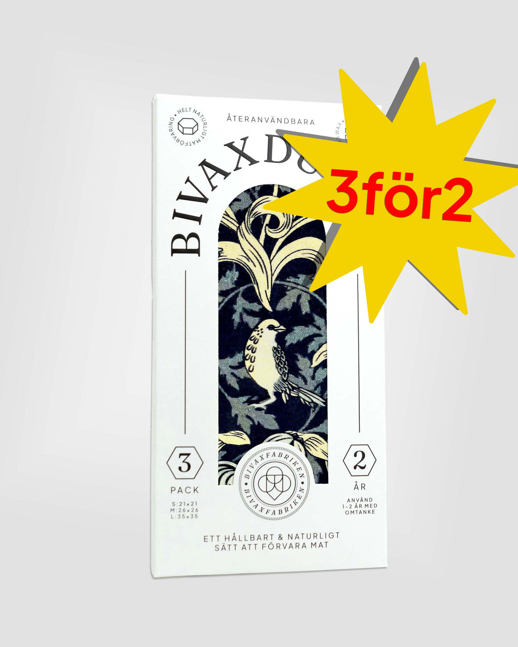 3-pack Bivaxdukar – Fågelsång