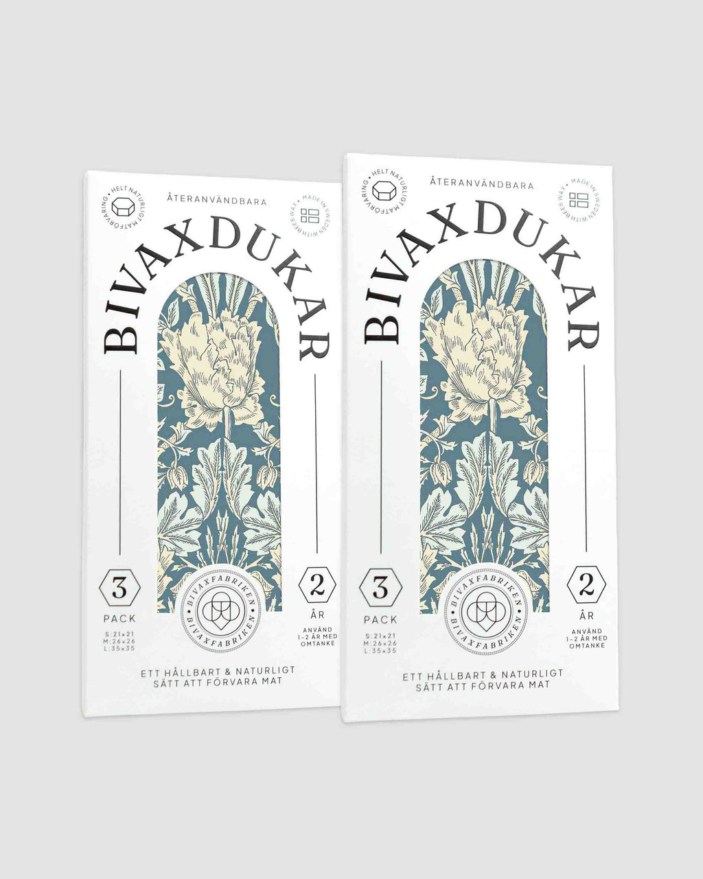 NYHET! 3-pack Bivaxdukar – Blådis