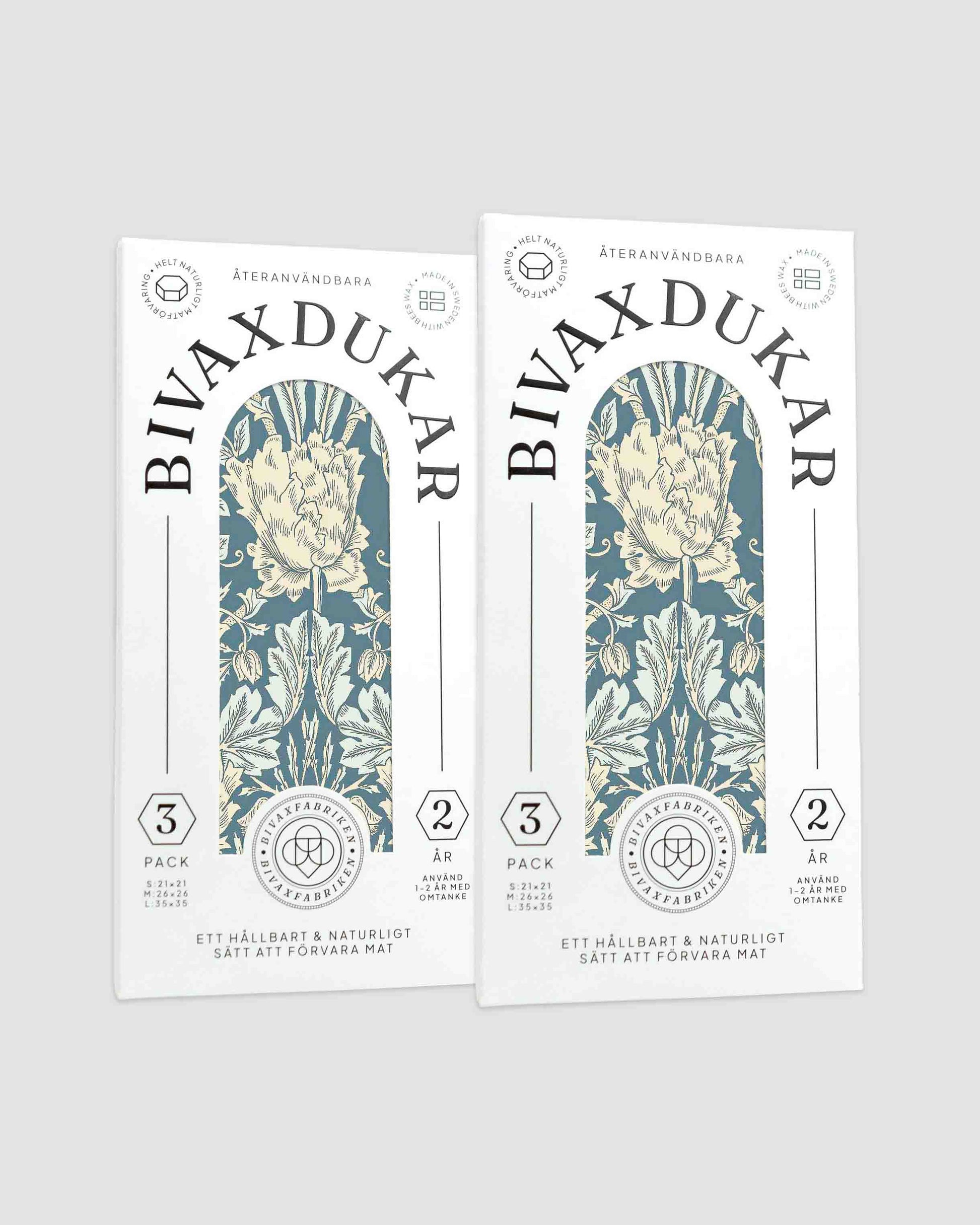 NYHET! 3-pack Bivaxdukar – Blådis