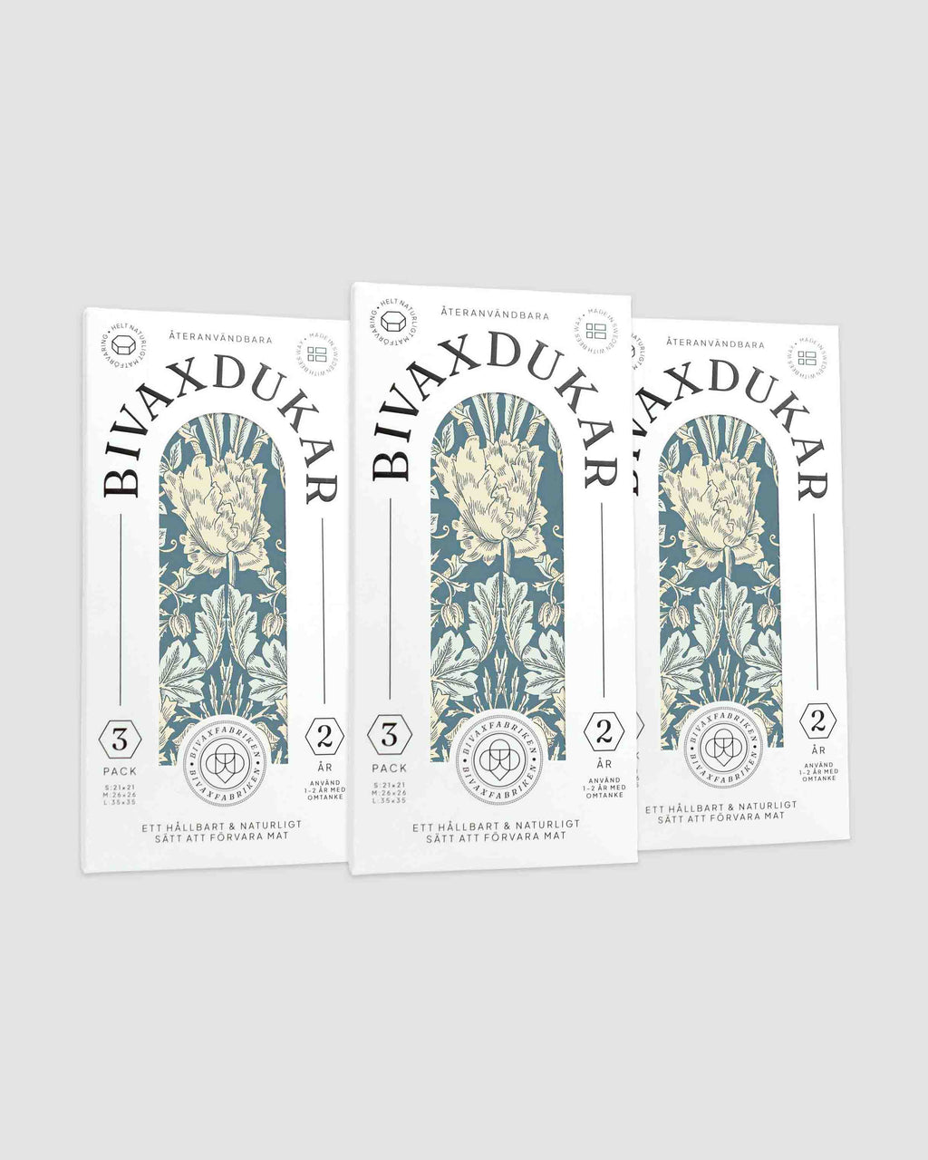 NYHET! 3-pack Bivaxdukar – Blådis