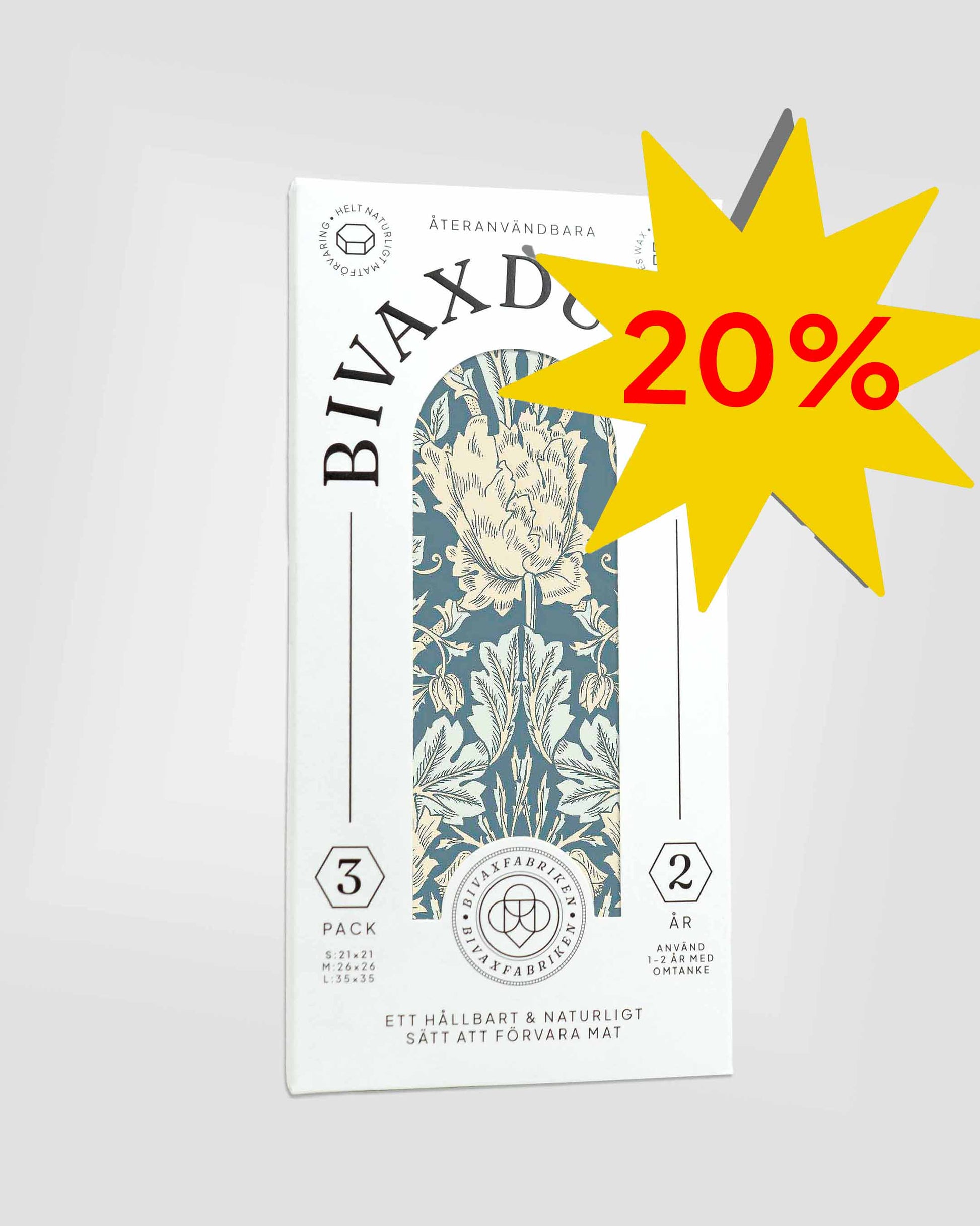 NYHET! 3-pack Bivaxdukar – Blådis