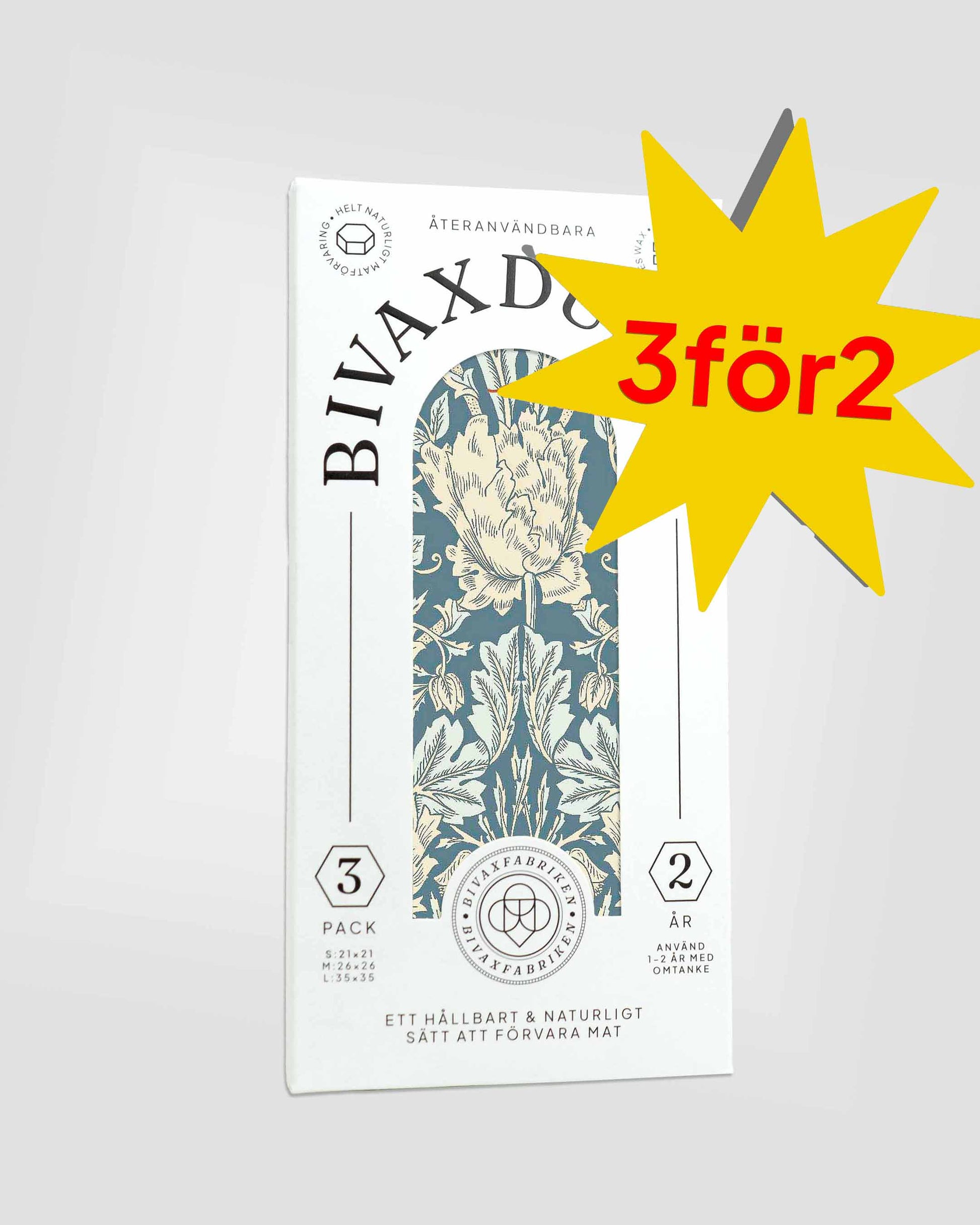 NYHET! 3-pack Bivaxdukar – Blådis