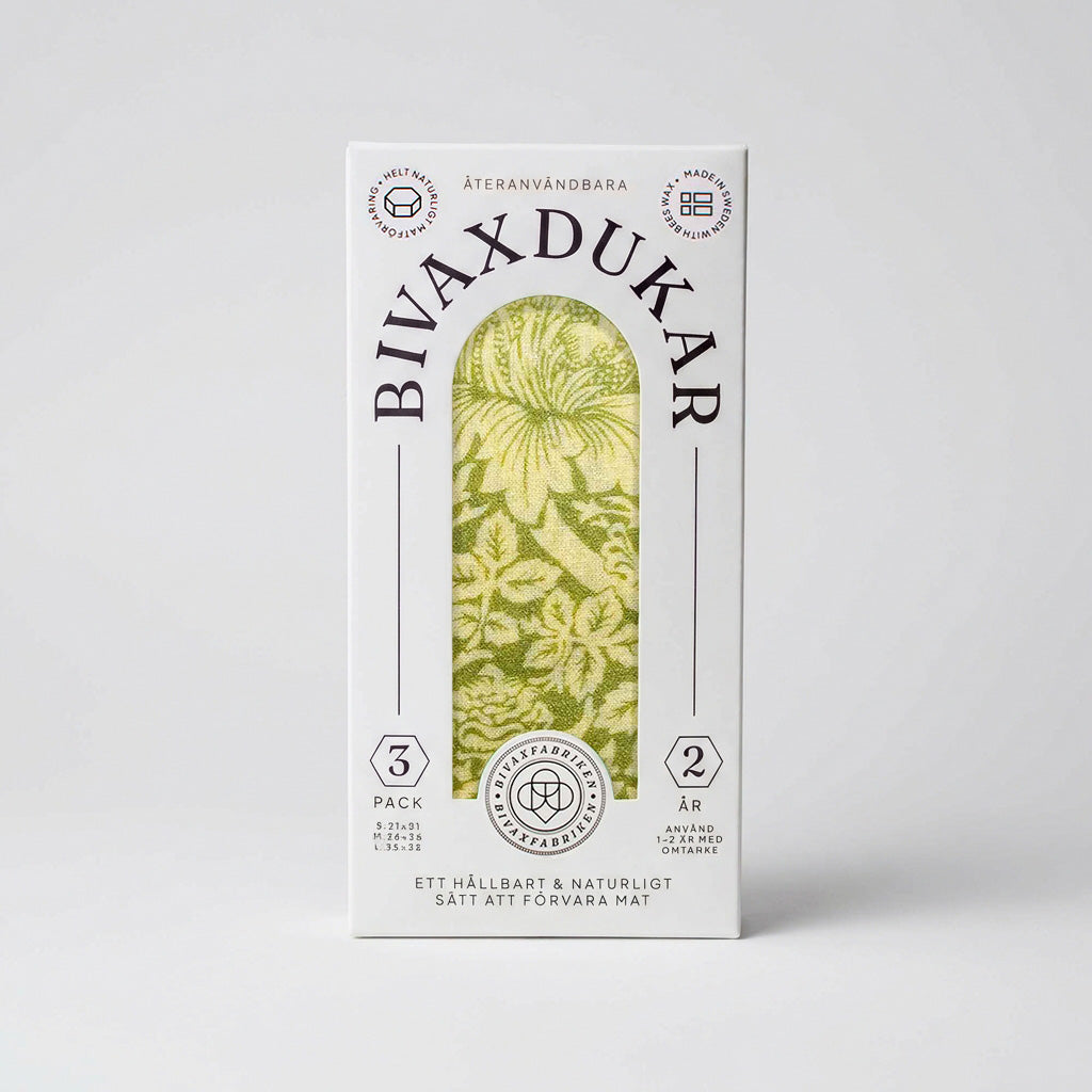 3-pack Bivaxdukar – Gröna Blad