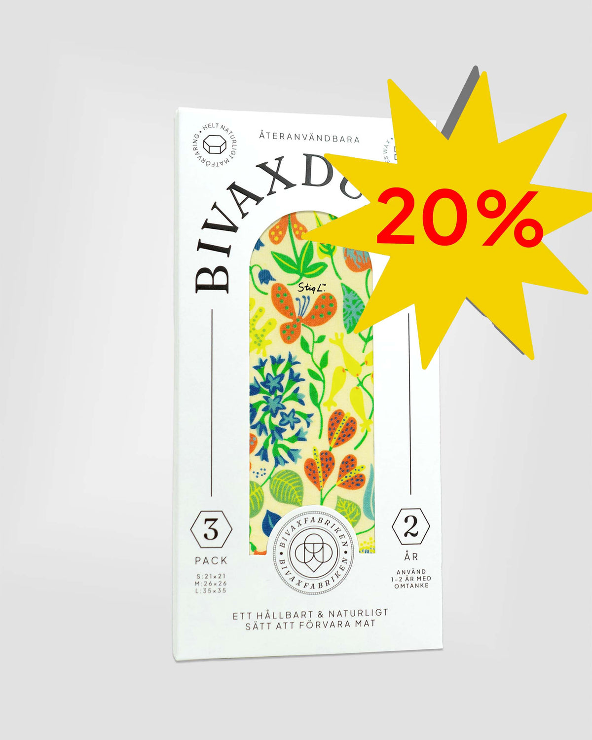 3-pack Bivaxdukar – Herbarium (Stig Lindberg)