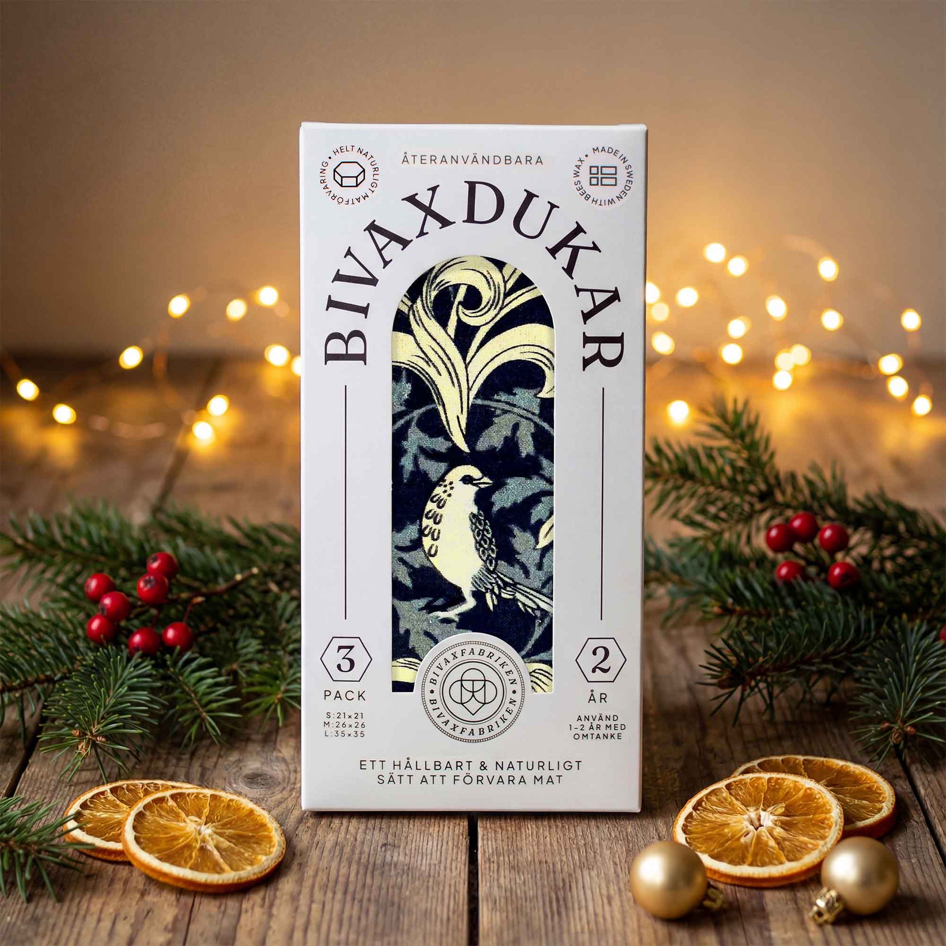 3-pack Bivaxdukar – Fågelsång