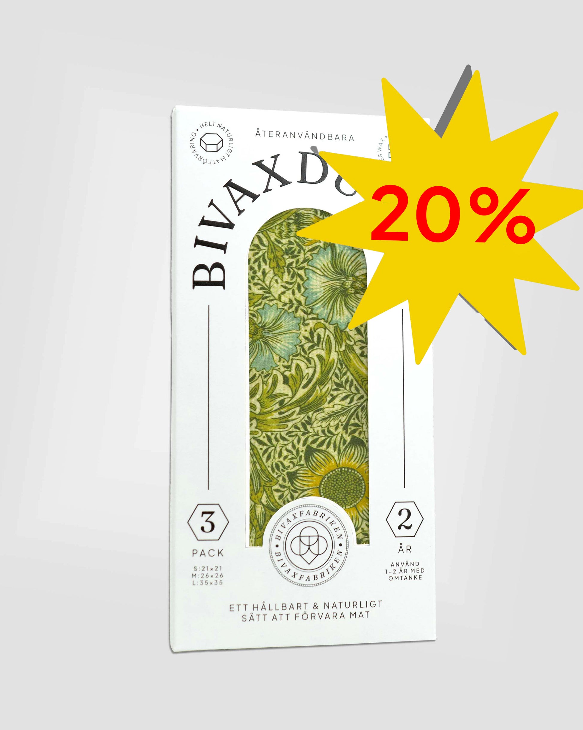 3-pack Bivaxdukar – Naturglöd